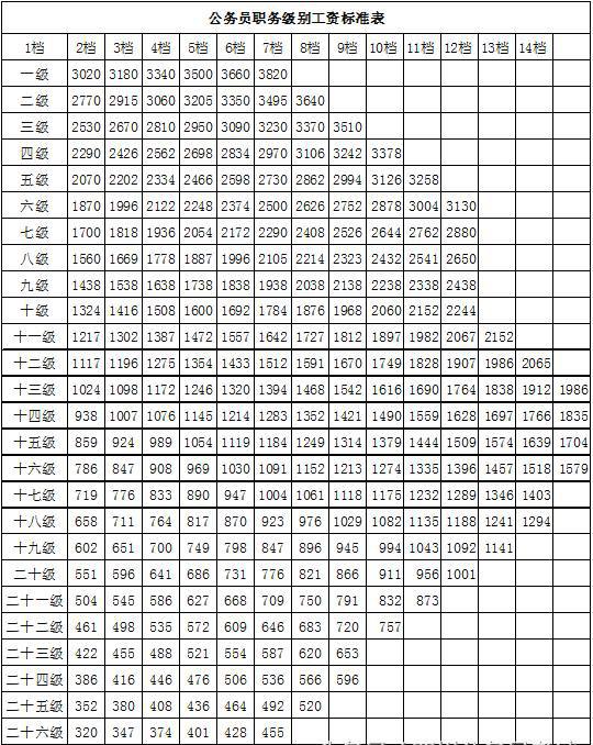 公务员职级对照表全面解读